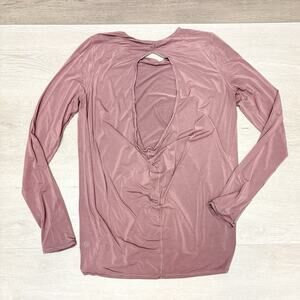 Lululemon Keyhole Back Top Deep Stretch Long Sleeve Cinch T Shirt Arctic Plum 6